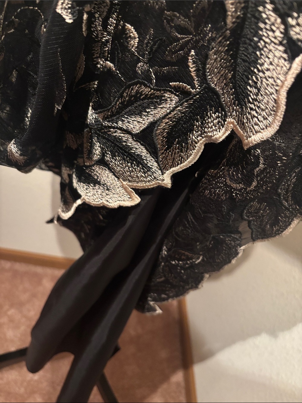 SLNY Black Dress with Beige Floral Print - Picture 8 of 9